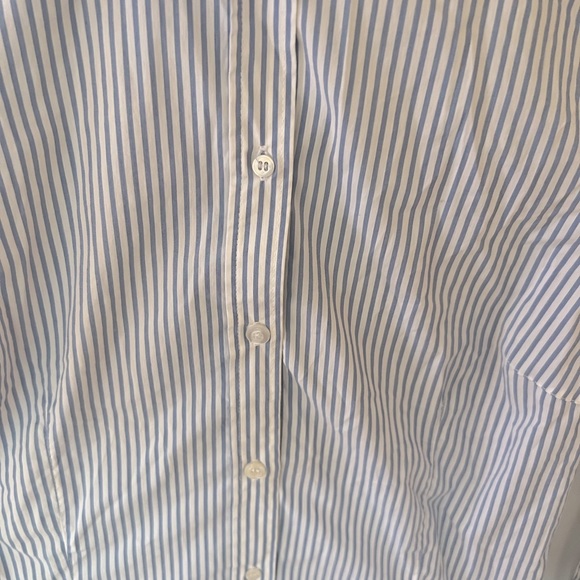 Zara Women's Pint Striped blue & white Button Down Long Sleeve Shirt. Size S - Picture 3 of 5